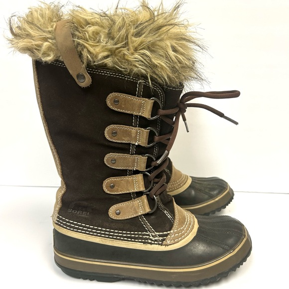 Sorel Snow Boots Womens 7 Joan Of Arctic Brown Suede Lined Winter Waterproof - Picture 3 of 12